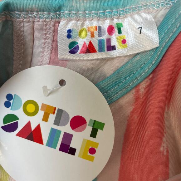 Dot Dot Smile Girls Rainbow Striped Flapper Ruffle Hem Dress Size 7 - Picture 2 of 4